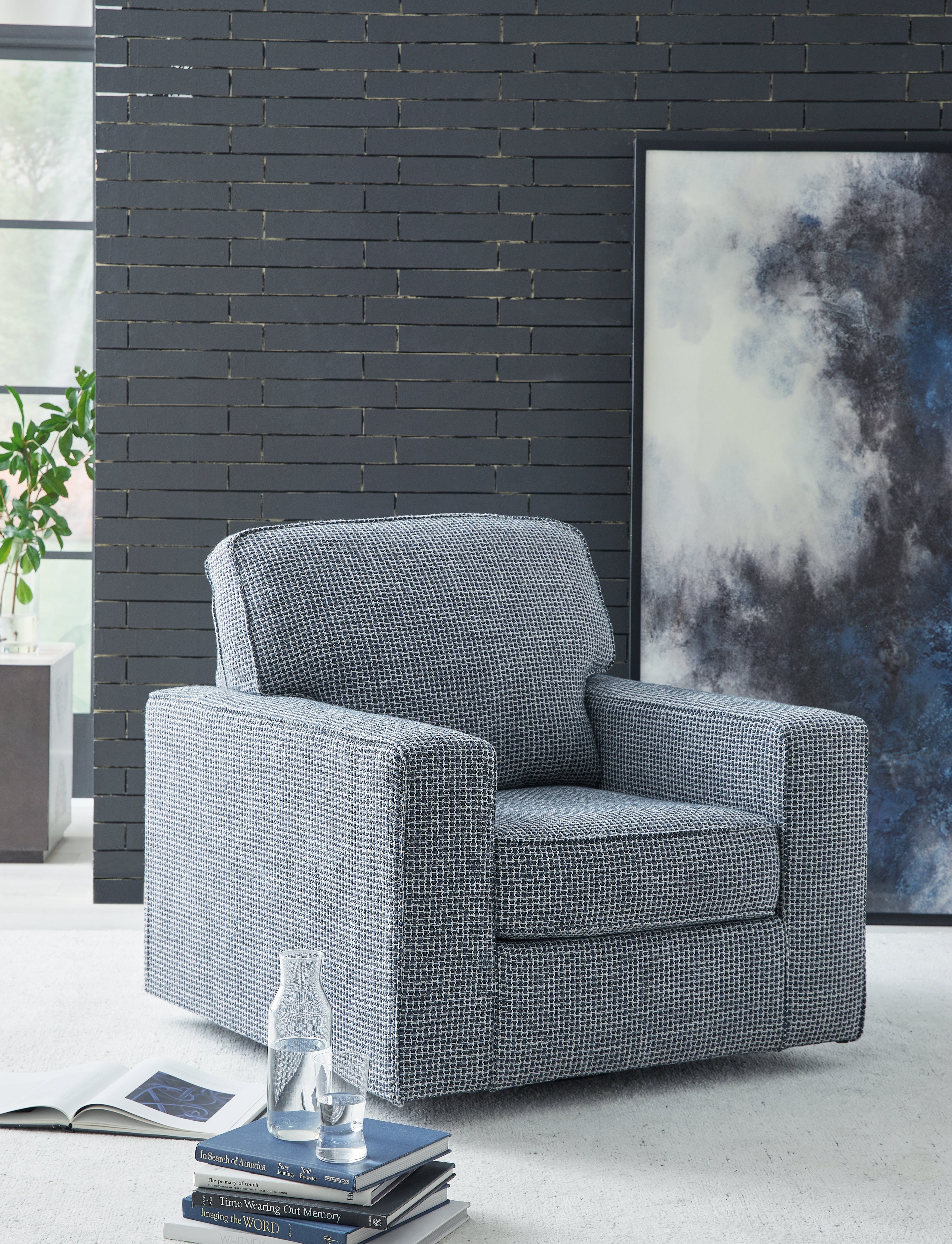 Floridian Furniture - Ashley Furniture - Olwenburg Swivel Accent Chair - Swivel Accent Chair / Denim - A3000652