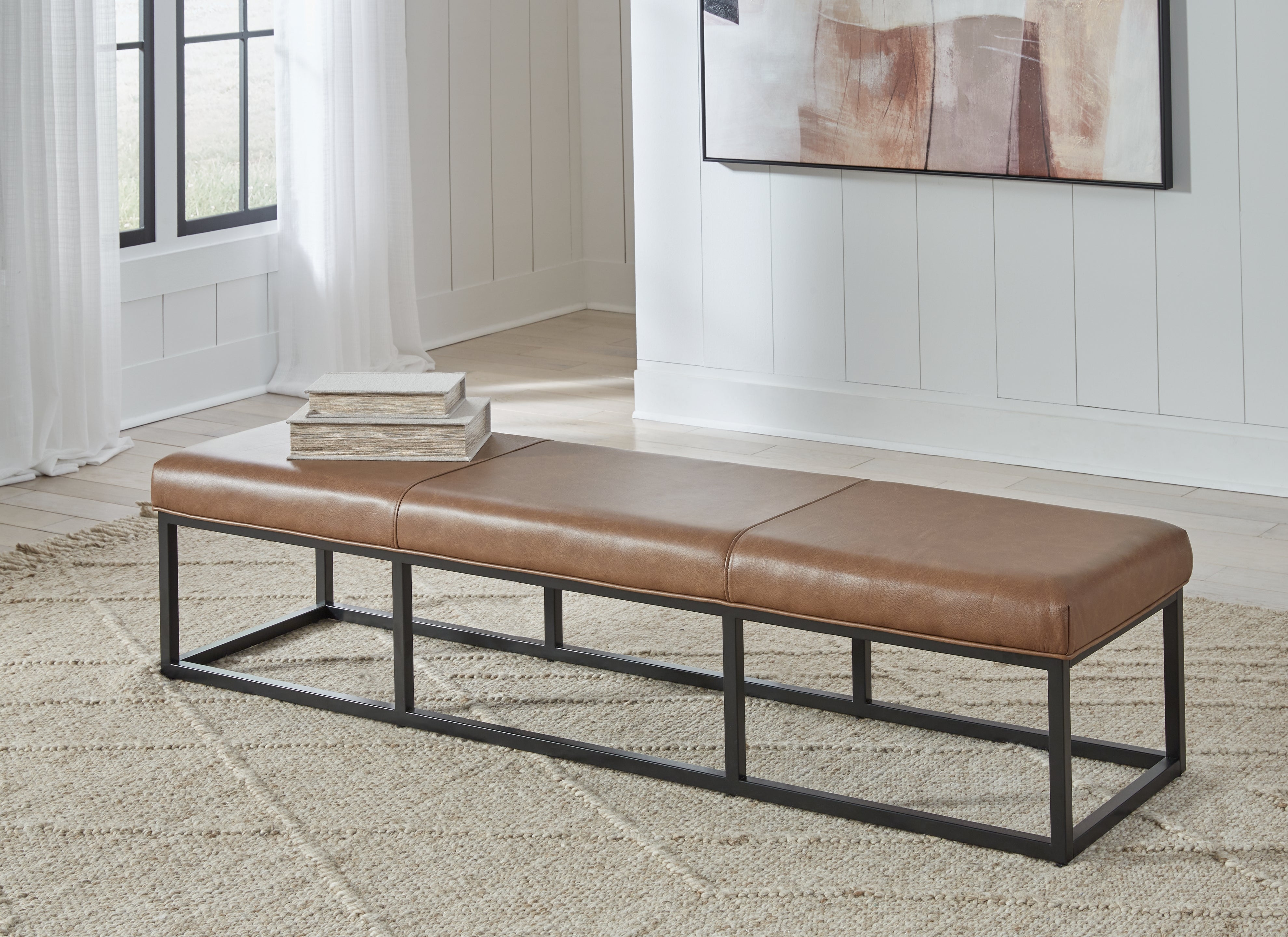 Floridian Furniture - Ashley Furniture - Joston Accent Bench - Accent Bench / Caramel / 71"W x 19"D x 16"H - A3000693