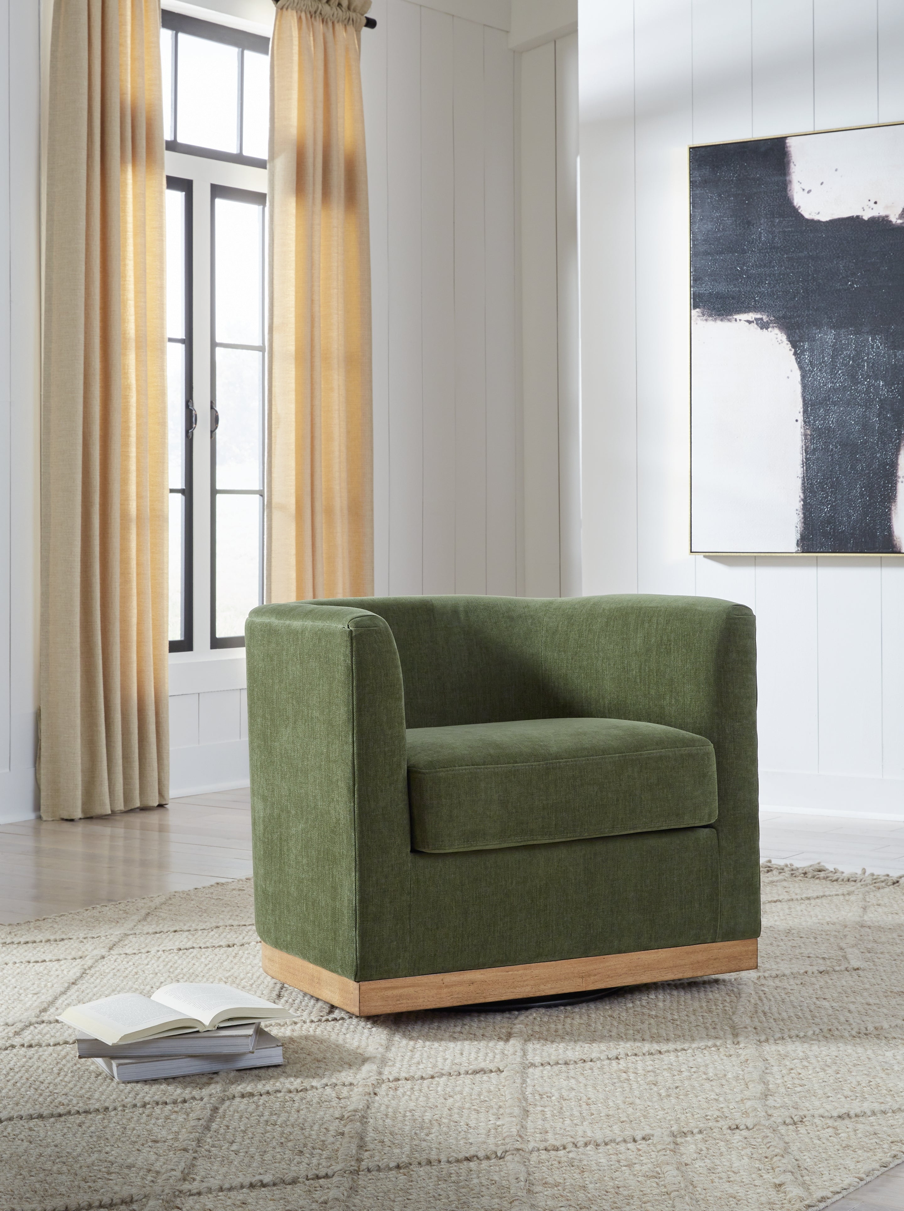 Floridian Furniture - Ashley Furniture - Jersonlow Swivel Accent Chair - Swivel Accent Chair / Forest Green - A3000696