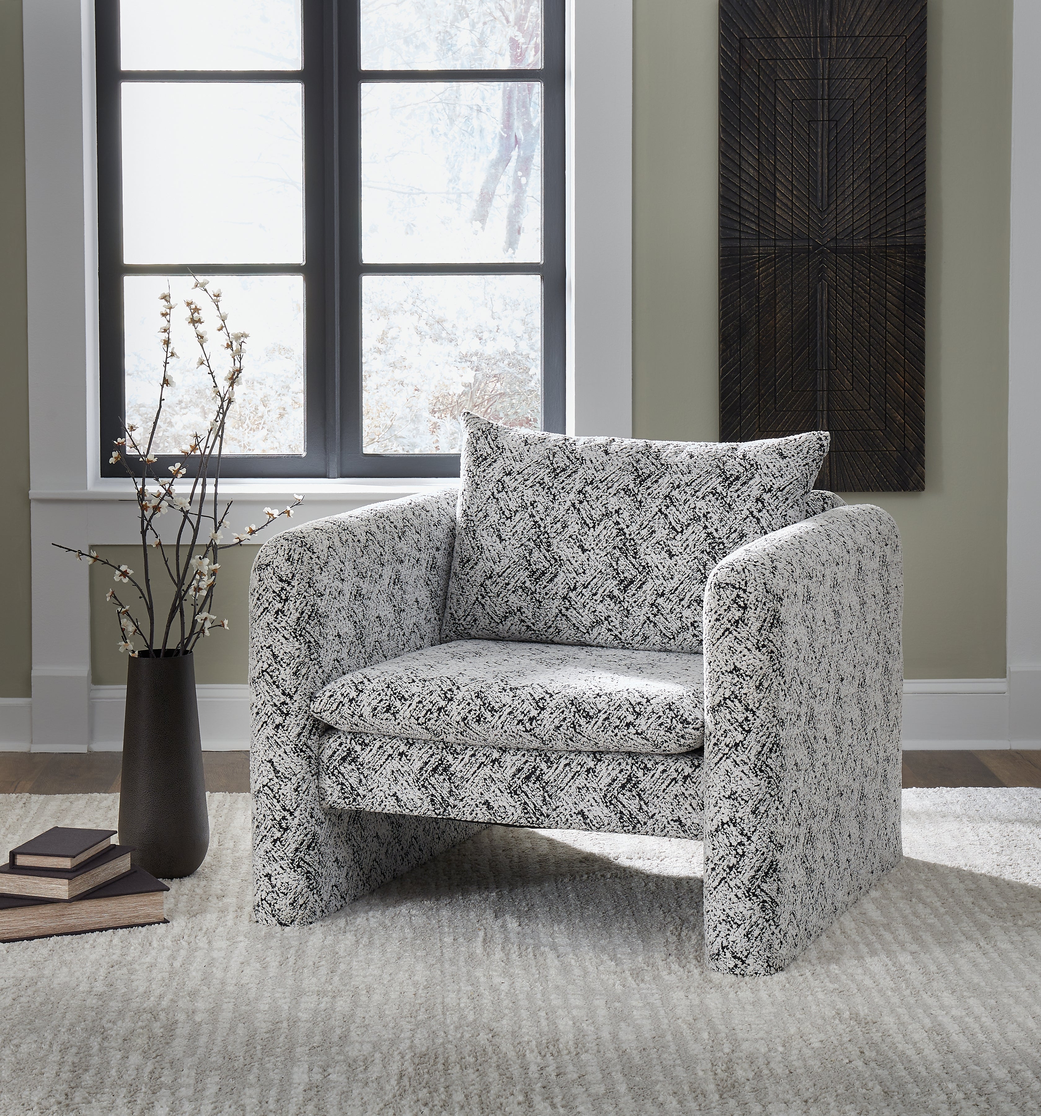 Floridian Furniture - Ashley Furniture - Kenbell Accent Chair - Accent Chair / Black/White - A3000705