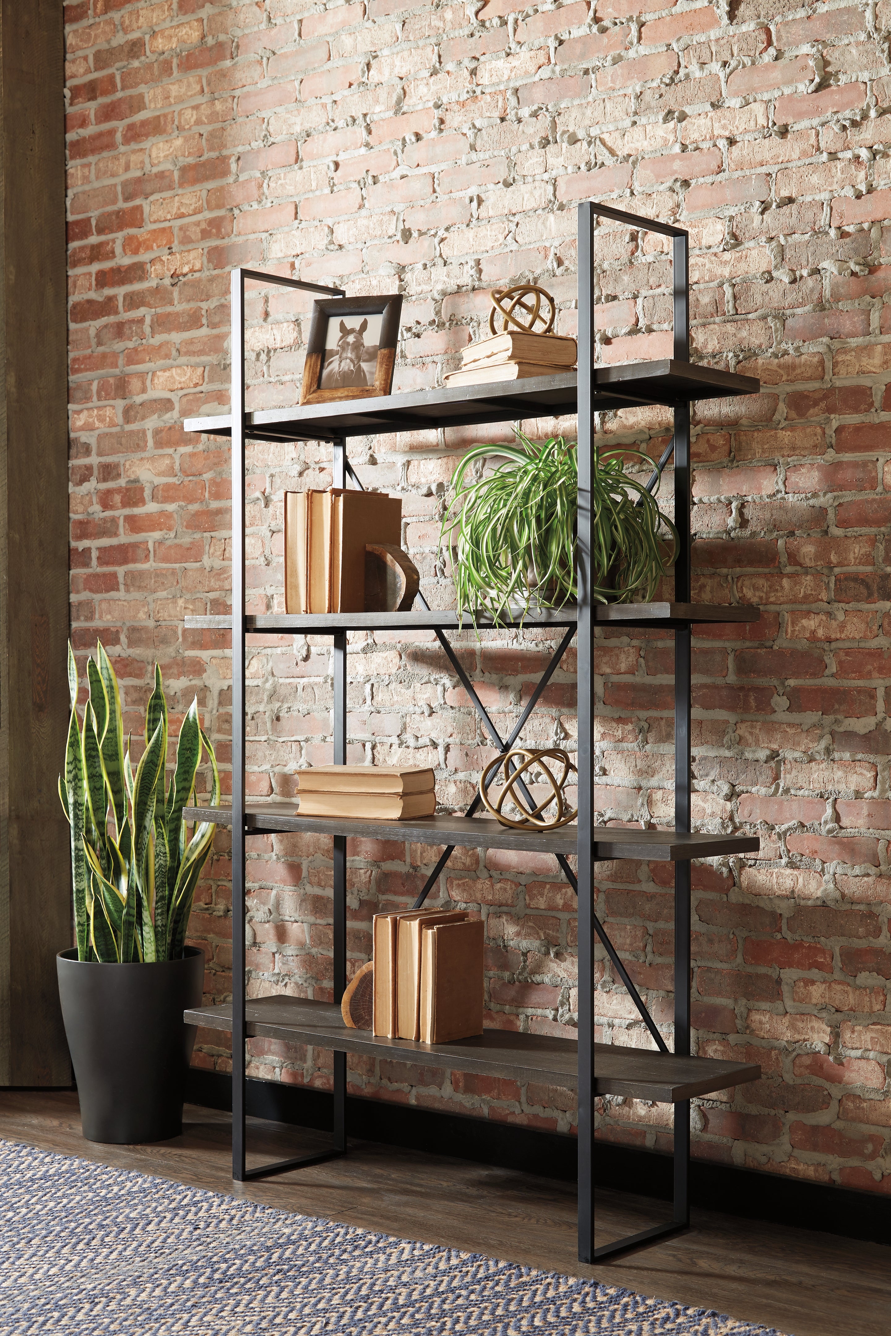 Floridian Furniture - Ashley Furniture - Gilesgrove Bookcase - Bookcase / Black/Gray - A4000017