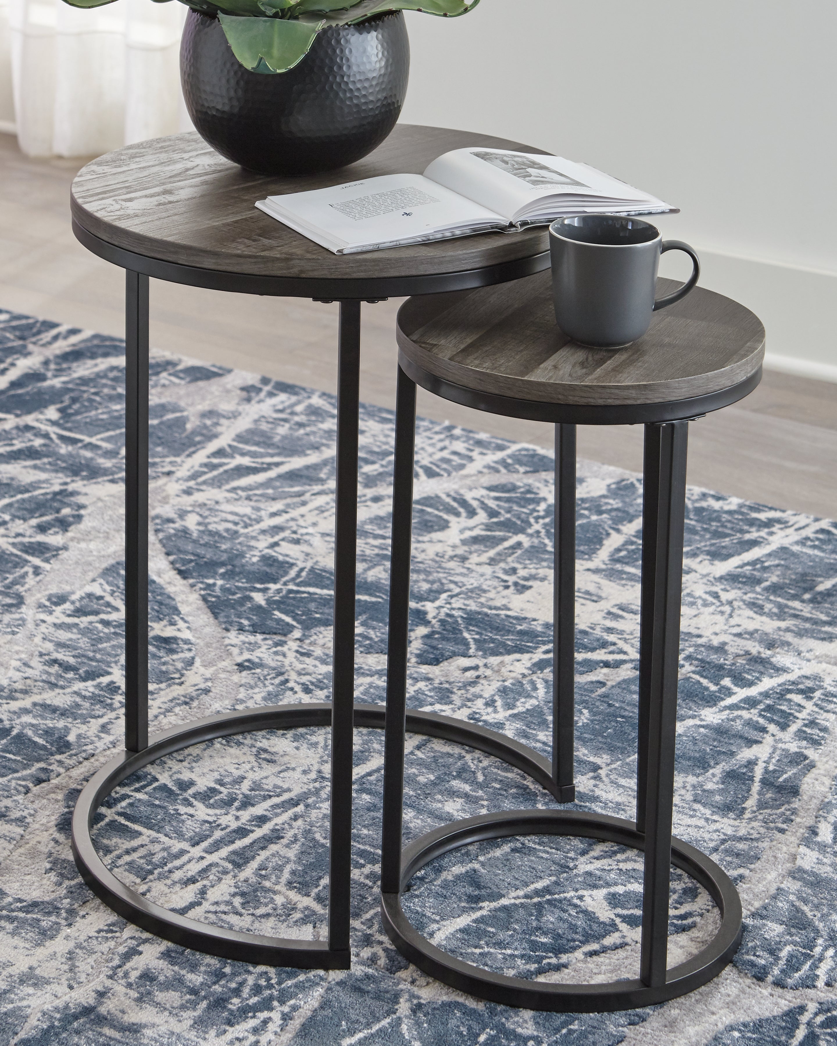 Floridian Furniture - Ashley Furniture - Briarsboro Accent Table (Set of 2) - Accent Table Set (Set of 2) / Black/Gray - A4000231