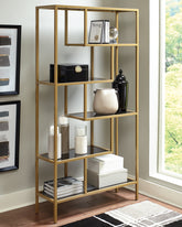 Floridian Furniture - Ashley Furniture - Frankwell Bookcase - Bookcase / Gold Finish - A4000286