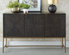 Floridian Furniture - Ashley Furniture - Elinmore Accent Cabinet - Accent Cabinet / Brown/Gold Finish - A4000316