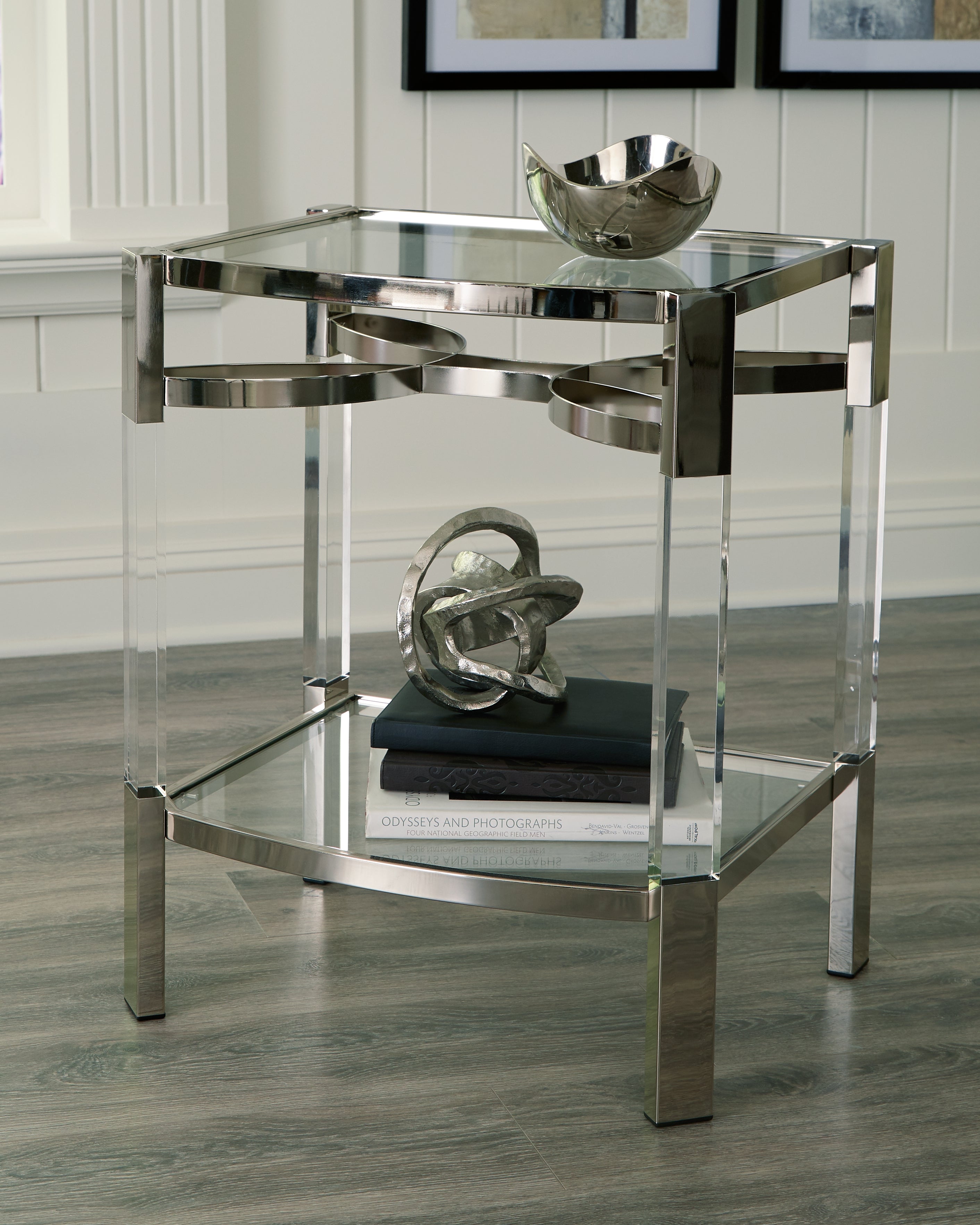 Floridian Furniture - Ashley Furniture - Chaseton Accent Table - Accent Table / Clear/Silver Finish - A4000334