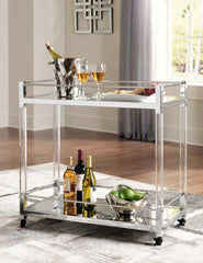 Floridian Furniture - Ashley Furniture - Chaseton Bar Cart - Bar Cart / Clear/Silver Finish - A4000501