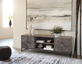 Floridian Furniture - Ashley Furniture - Treybrook Accent Cabinet - Accent Cabinet / Distressed Gray - A4000512