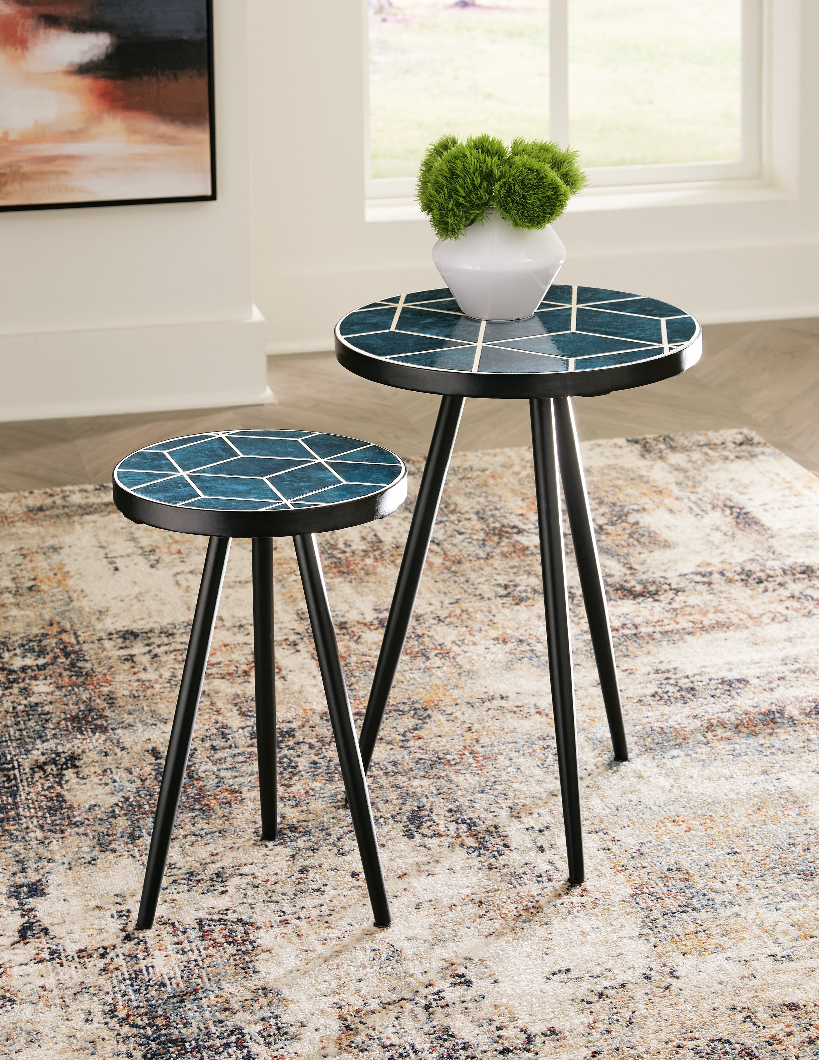 Floridian Furniture - Ashley Furniture - Clairbelle Accent Table (Set of 2) - Accent Table (Set of 2) / Teal - A4000523