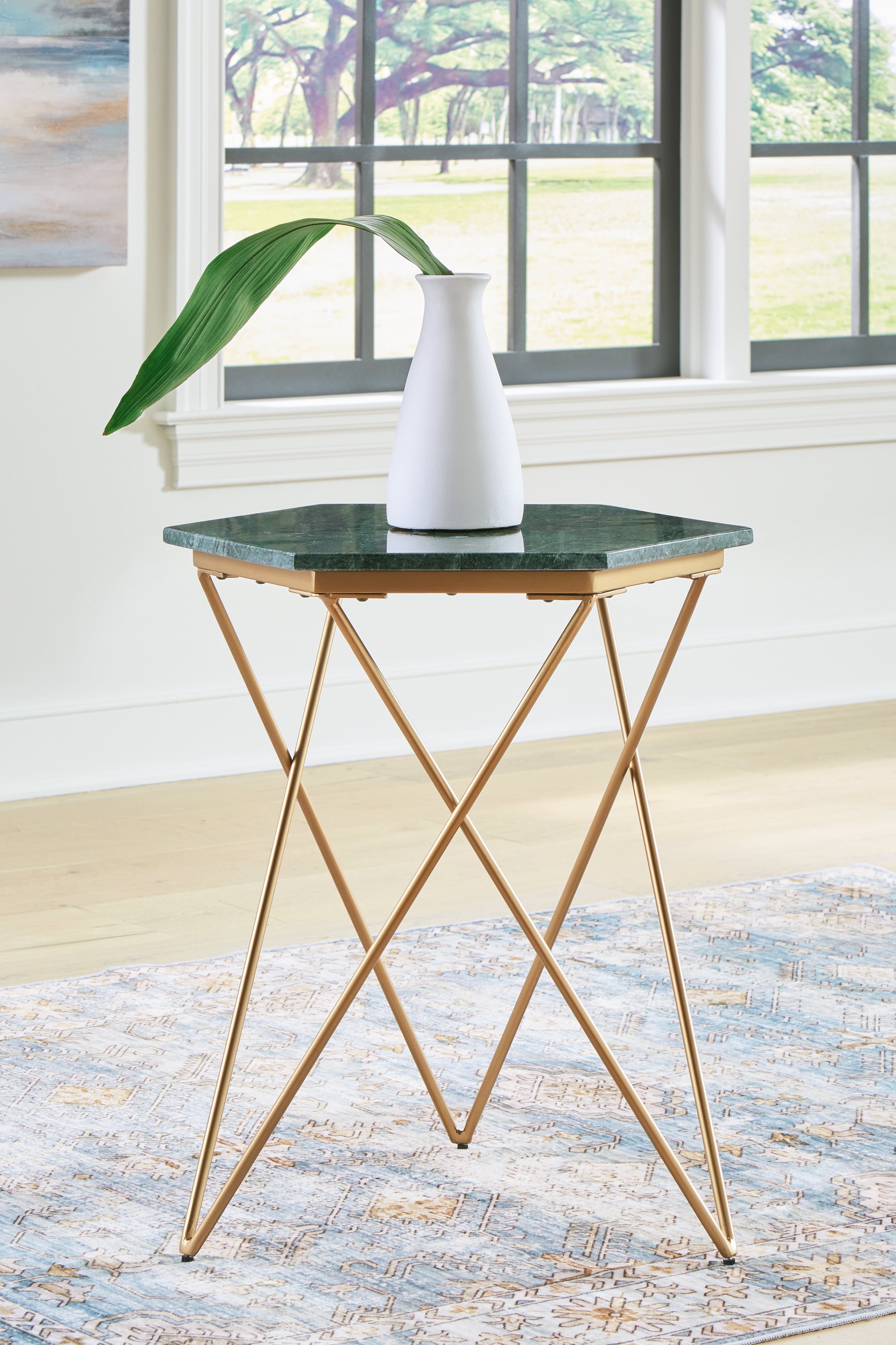 Floridian Furniture - Ashley Furniture - Engelton Accent Table - Accent Table / Green/Gold - A4000526