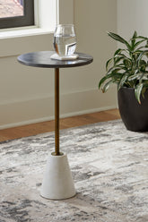 Floridian Furniture - Ashley Furniture - Caramont Accent Table - Accent Table / Black/White/Gold Finish - A4000540