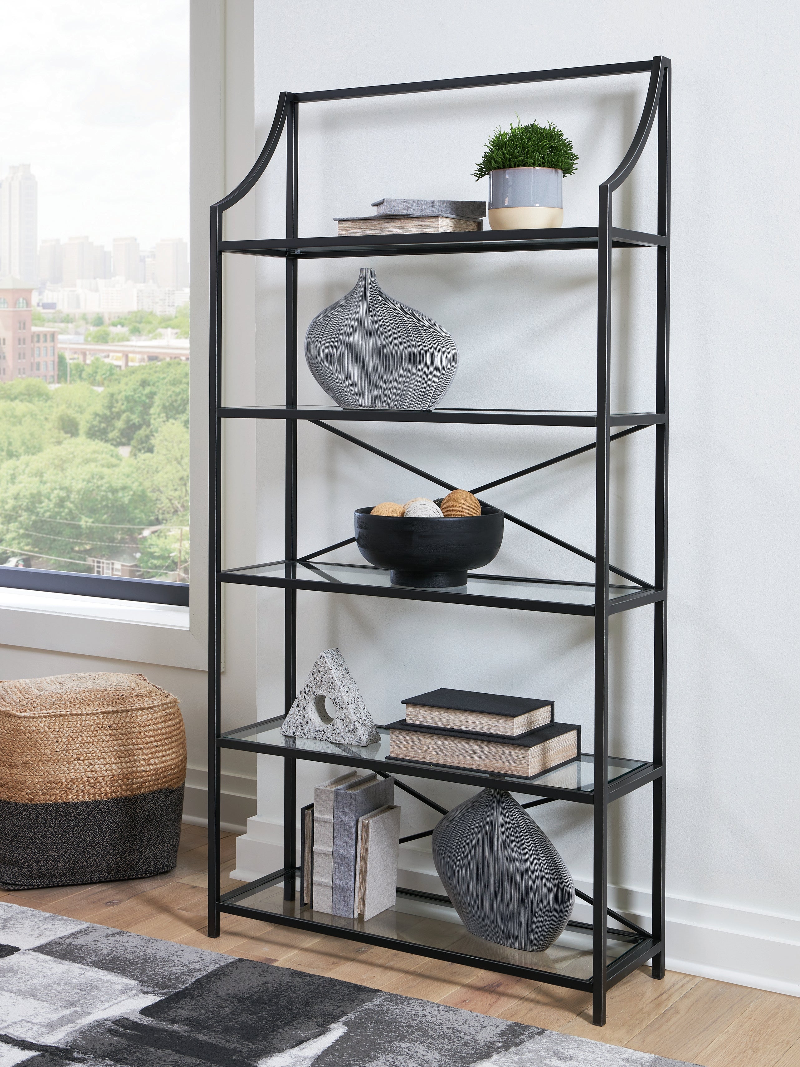 Floridian Furniture - Ashley Furniture - Dakerwell Bookcase - Bookcase / Antique Black - A4000557