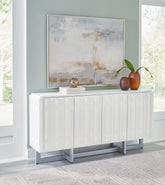 Floridian Furniture - Ashley Furniture - Ornawel Accent Cabinet - Accent Cabinet / Distressed White - A4000569
