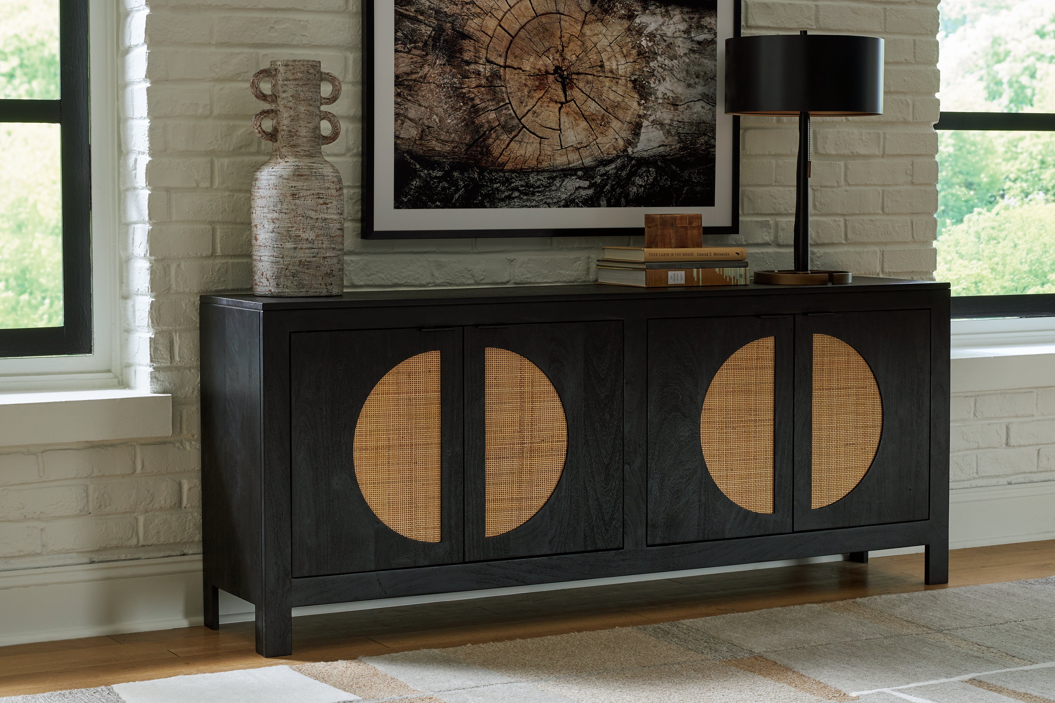 Floridian Furniture - Ashley Furniture - Cliffiings Accent Cabinet - Accent Cabinet / Black/Natural - A4000575