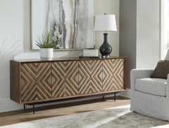 Floridian Furniture - Ashley Furniture - Dreggan Accent Cabinet - Accent Cabinet / Brown/Gold Finish - A4000577
