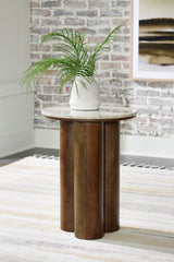 Floridian Furniture - Ashley Furniture - Henfield Accent Table - Accent Table / Beige/Brown - A4000623