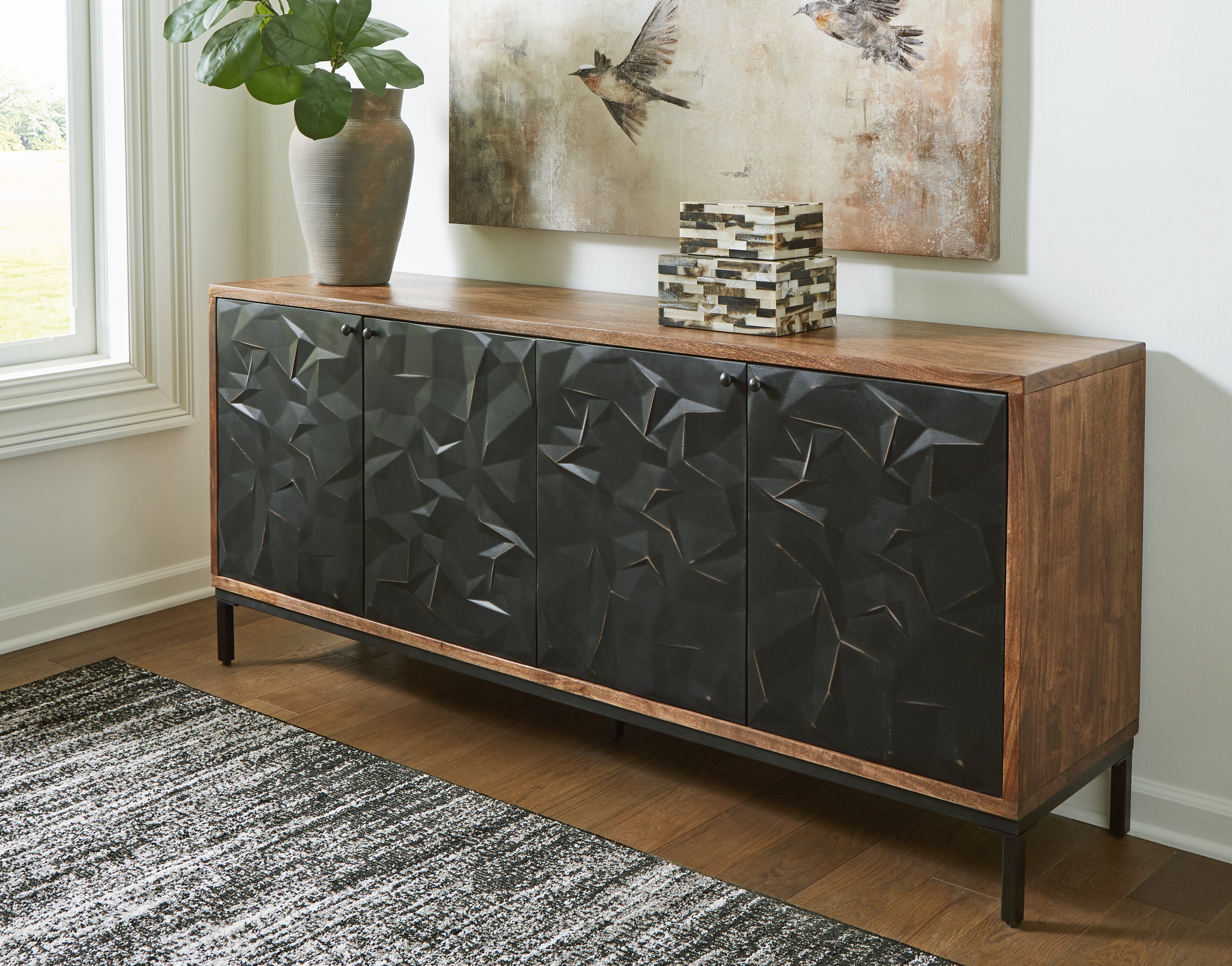 Floridian Furniture - Ashley Furniture - Dorannby Accent Cabinet - Accent Cabinet / Black/Brown - A4000649