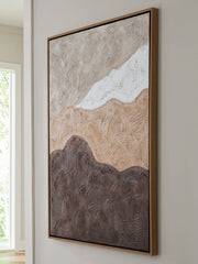 Floridian Furniture - Ashley Furniture - Fanthorne Wall Decor - Wall Art / Tan/Brown/White - A8000500