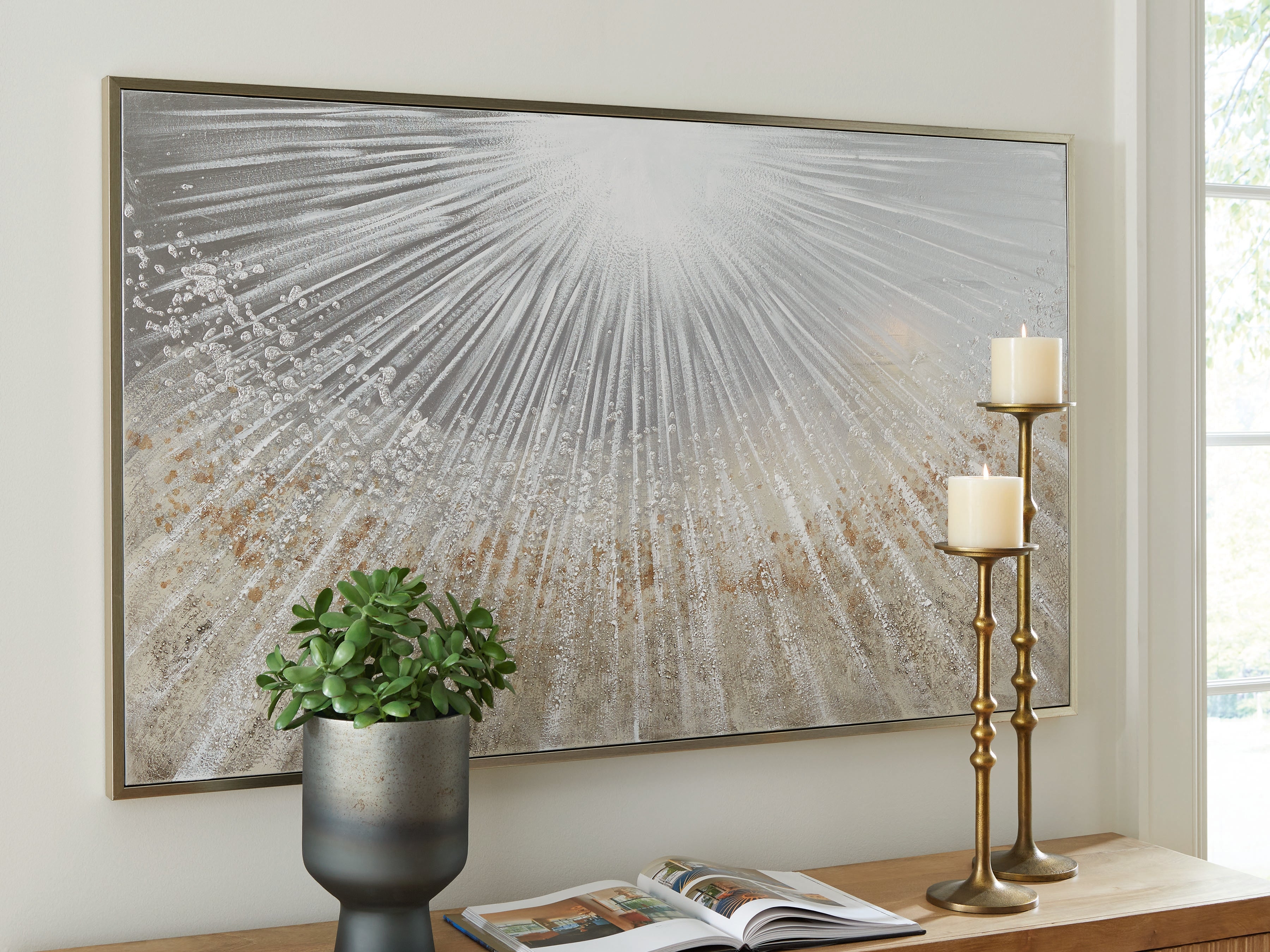 Floridian Furniture - Ashley Furniture - Waldard Wall Decor - Wall Art / Gray/Taupe/White - A8000501