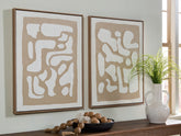 Floridian Furniture - Ashley Furniture - Waldett Wall Decor - Wall Art Set (Set of 2) / Beige/White - A8000503