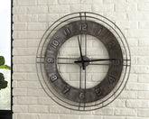 Floridian Furniture - Ashley Furniture - Ana Sofia Wall Decor - Wall Clock / Antique Gray - A8010068