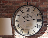 Floridian Furniture - Ashley Furniture - Augustina Wall Decor - Wall Clock / Antique Black - A8010110