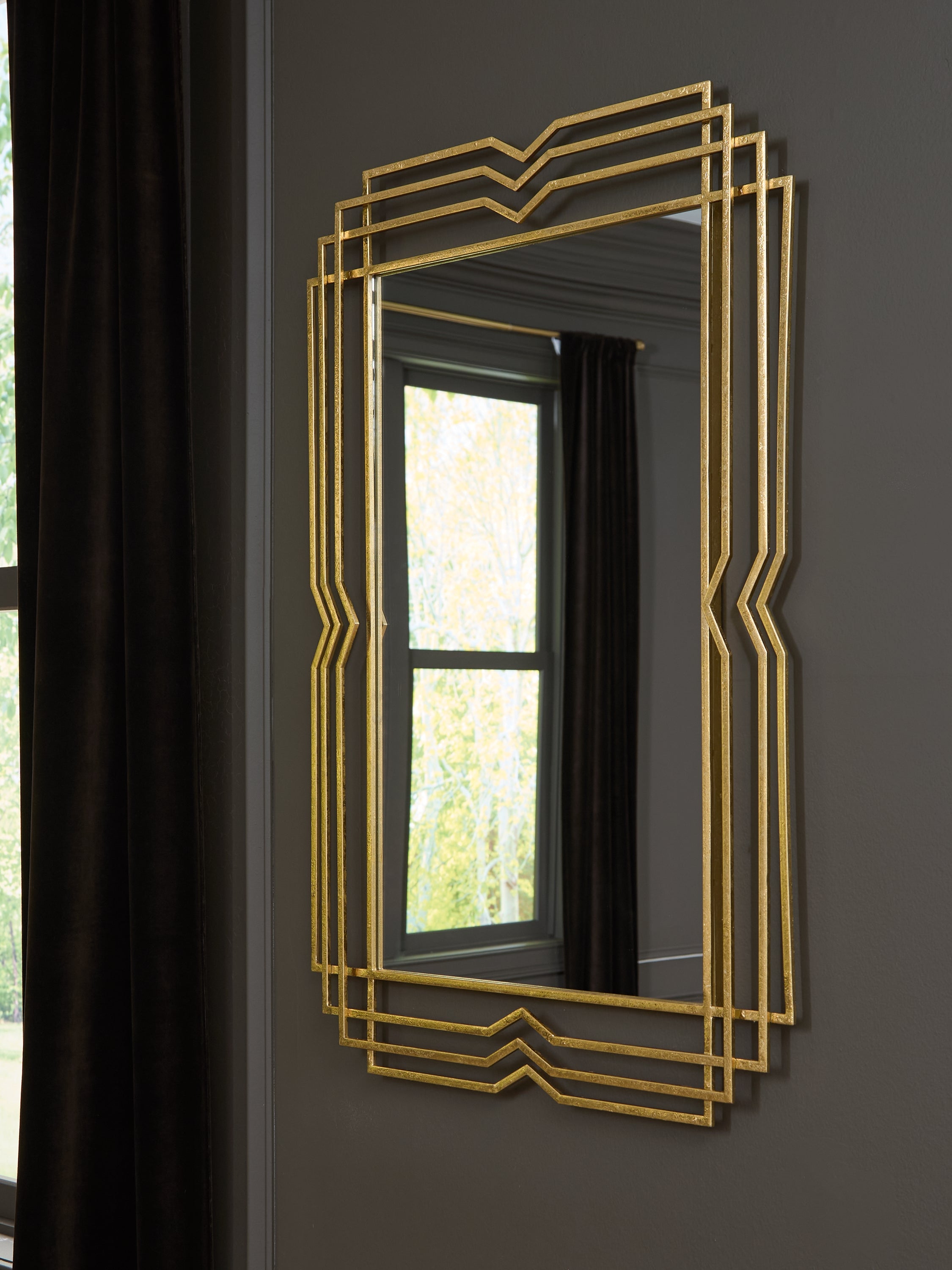 Floridian Furniture - Ashley Furniture - Claybrook Mirror - Accent Mirror / Gold Finish - A8010349