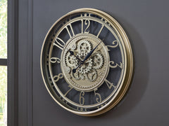 Floridian Furniture - Ashley Furniture - Gilover Wall Decor - Wall Clock / Champagne Finish - A8010386