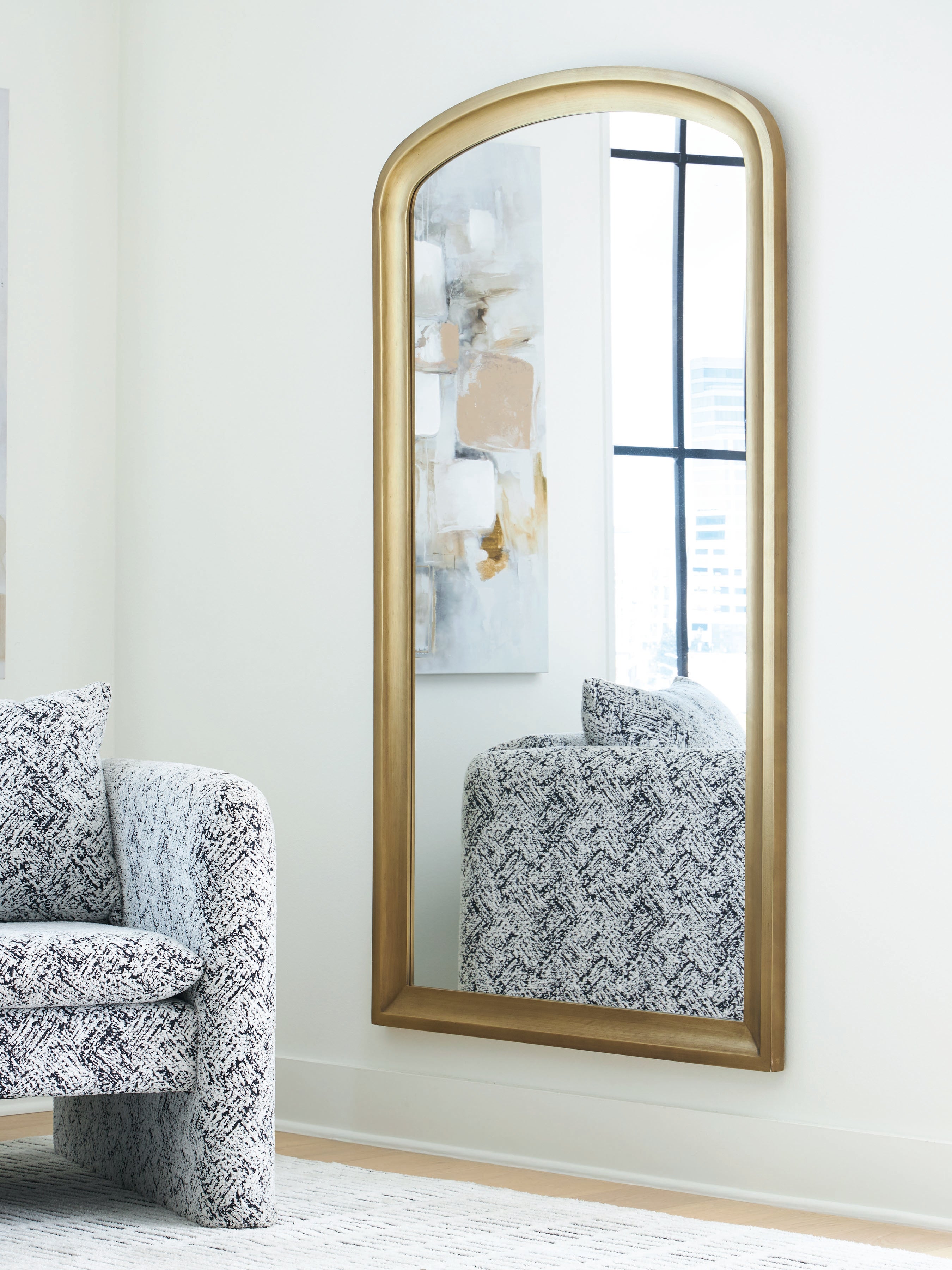 Floridian Furniture - Ashley Furniture - Fintan Mirror - Floor Mirror / Gold Finish - A8010436