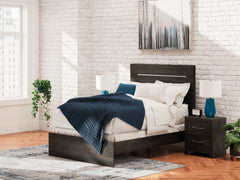 Floridian Furniture - Ashley Furniture - Hollivern Bedroom - Twin Panel Bed with Storage / Dark Gray - PCB2108B18