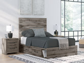 Floridian Furniture - Ashley Furniture - Graystorm Bedroom - Twin Panel Bed with Storage / Brown Gray - PCB2405B19