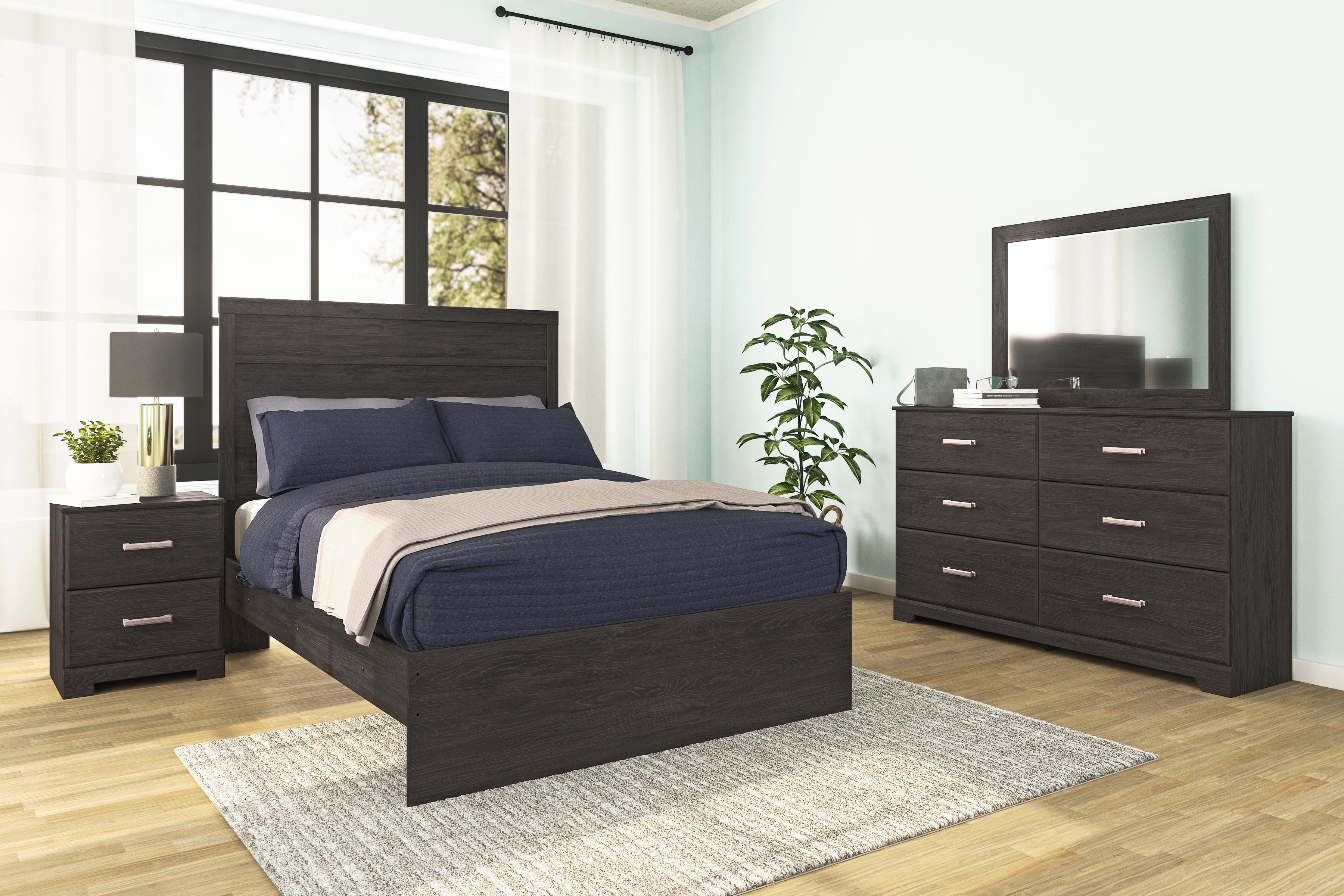 Floridian Furniture - Ashley Furniture - Belachime Bedroom - Twin Panel Bed / Charcoal - B2589B11