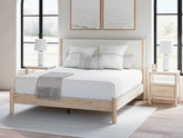 Floridian Furniture - Ashley Furniture - Cadmori Bedroom - King Upholstered Panel Bed / Black/White - B2616B8