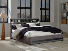 Floridian Furniture - Ashley Furniture - Verishaw Bedroom - King Upholstered Bed / Gray - PCB2721B21