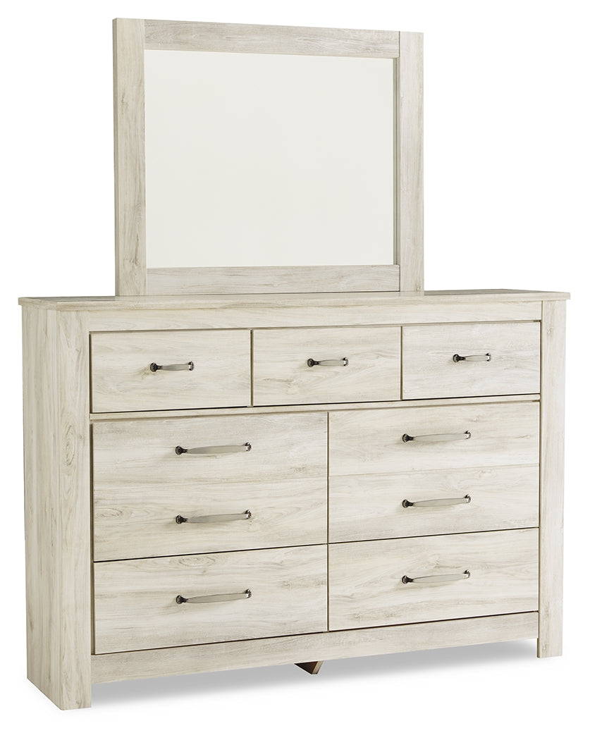 Floridian Furniture - Ashley Furniture - Bellaby Bedroom - Queen Crossbuck Panel Bed / Whitewash - B331B6
