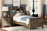 Floridian Furniture - Ashley Furniture - Trinell Bedroom - Full Bookcase Bed with Storage / Brown - B446B91