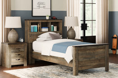 Floridian Furniture - Ashley Furniture - Trinell Bedroom - Full Bookcase Bed with Storage / Brown - B446B91