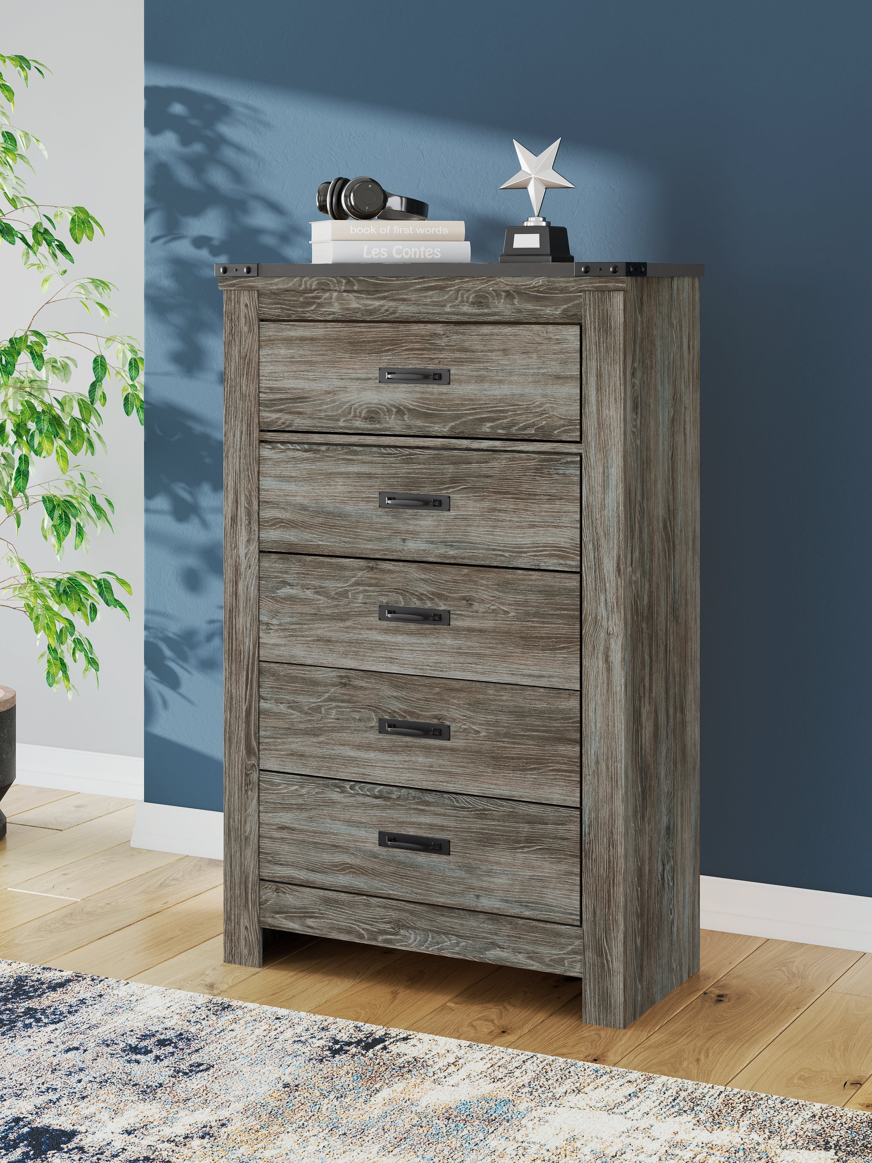 Floridian Furniture - Ashley Furniture - Frandern Bedroom - Two Drawer Night Stand / Gray - B4480-92