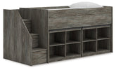 Floridian Furniture - Ashley Furniture - Frandern Twin Loft Bed with Bookcase Storage - Twin Loft Bed with Bookcase Storage / Warm Gray - B4480B25