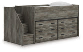 Floridian Furniture - Ashley Furniture - Frandern Twin Loft Bed with Drawer Storage - Twin Loft Bed with Drawer Storage / Warm Gray - B4480B26
