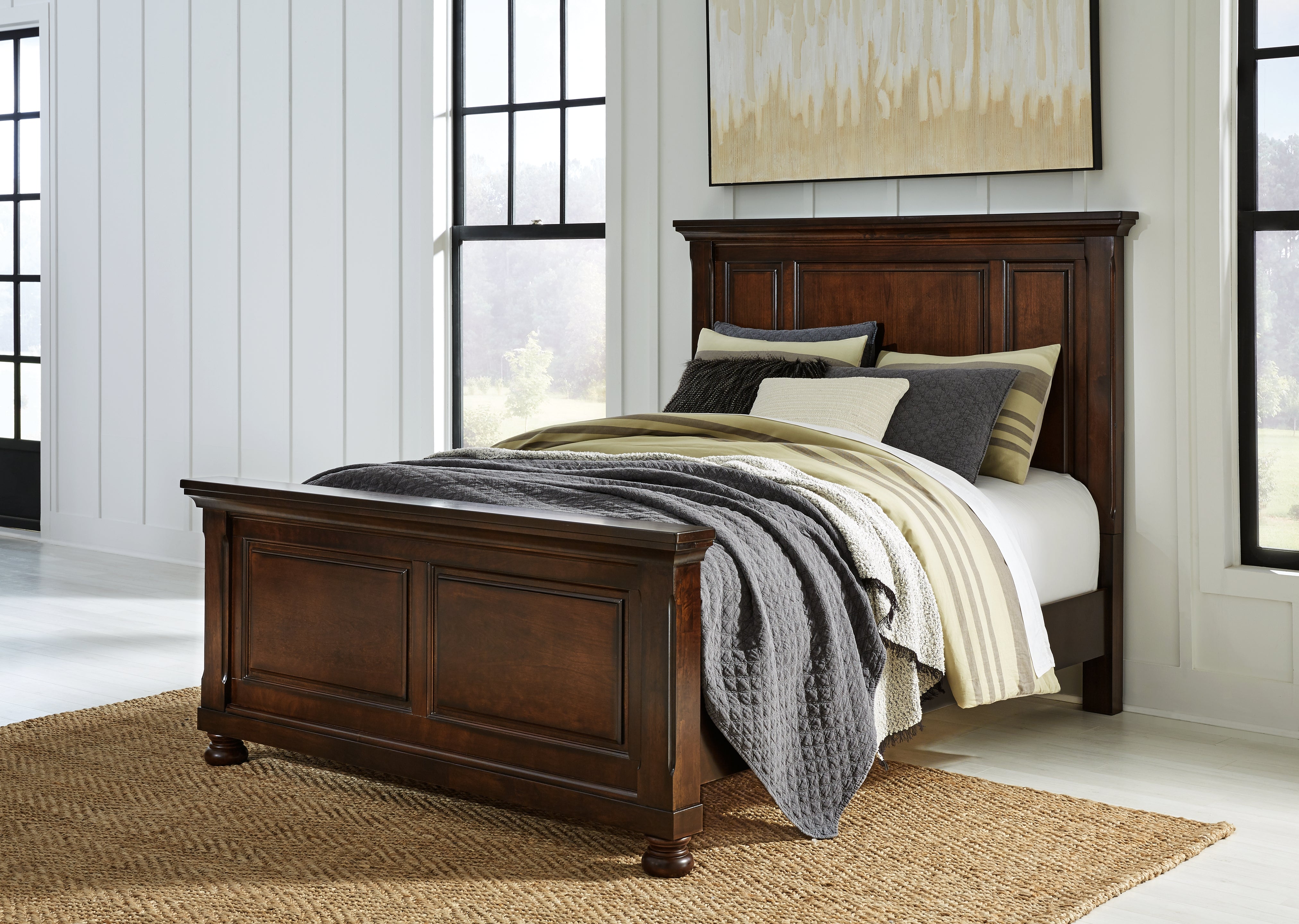 Floridian Furniture - Ashley Furniture - Porter Bedroom - California King Sleigh Bed / Rustic Brown - B697B50