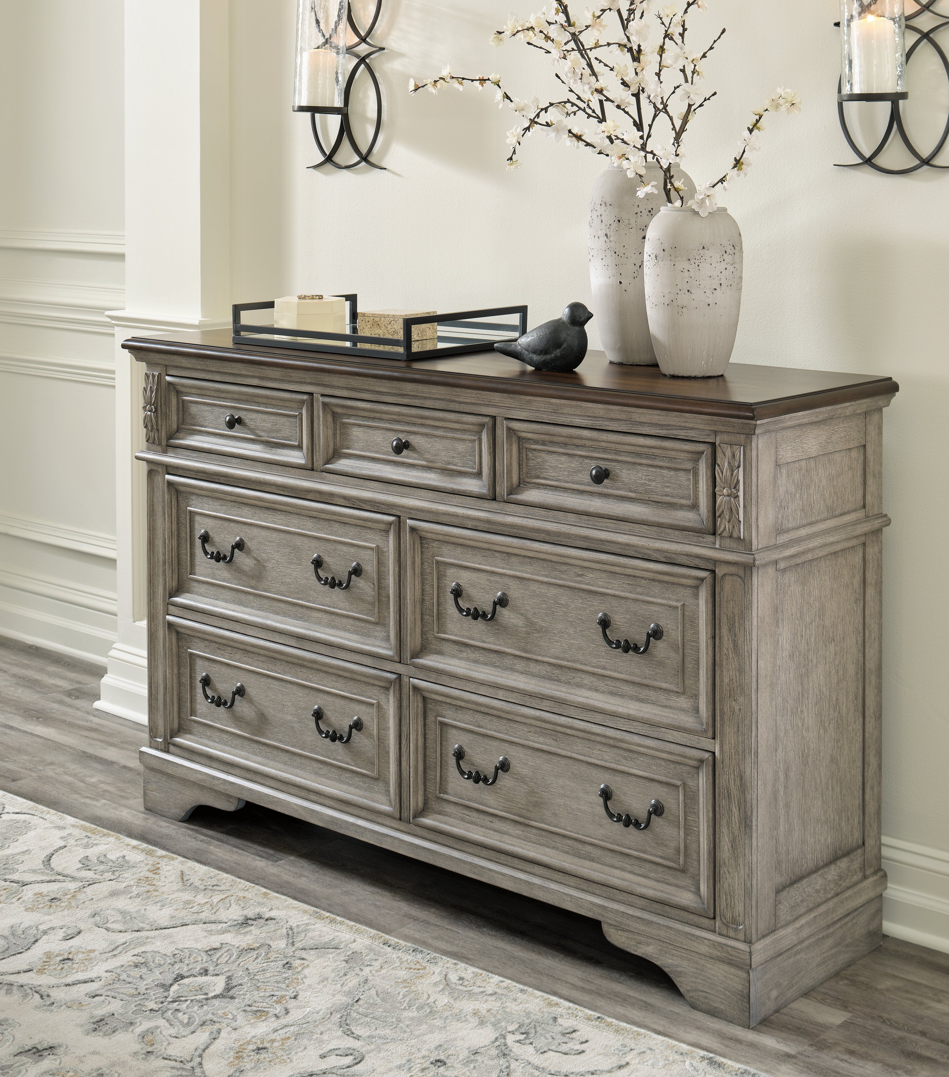 Floridian Furniture - Ashley Furniture - Lodenbay Bedroom - Three Drawer Night Stand / Antique Gray/Brown - B751-93