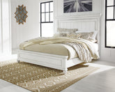 Floridian Furniture - Ashley Furniture - Kanwyn Bedroom - California King Panel Bed with Storage Bench / Whitewash - B777B12