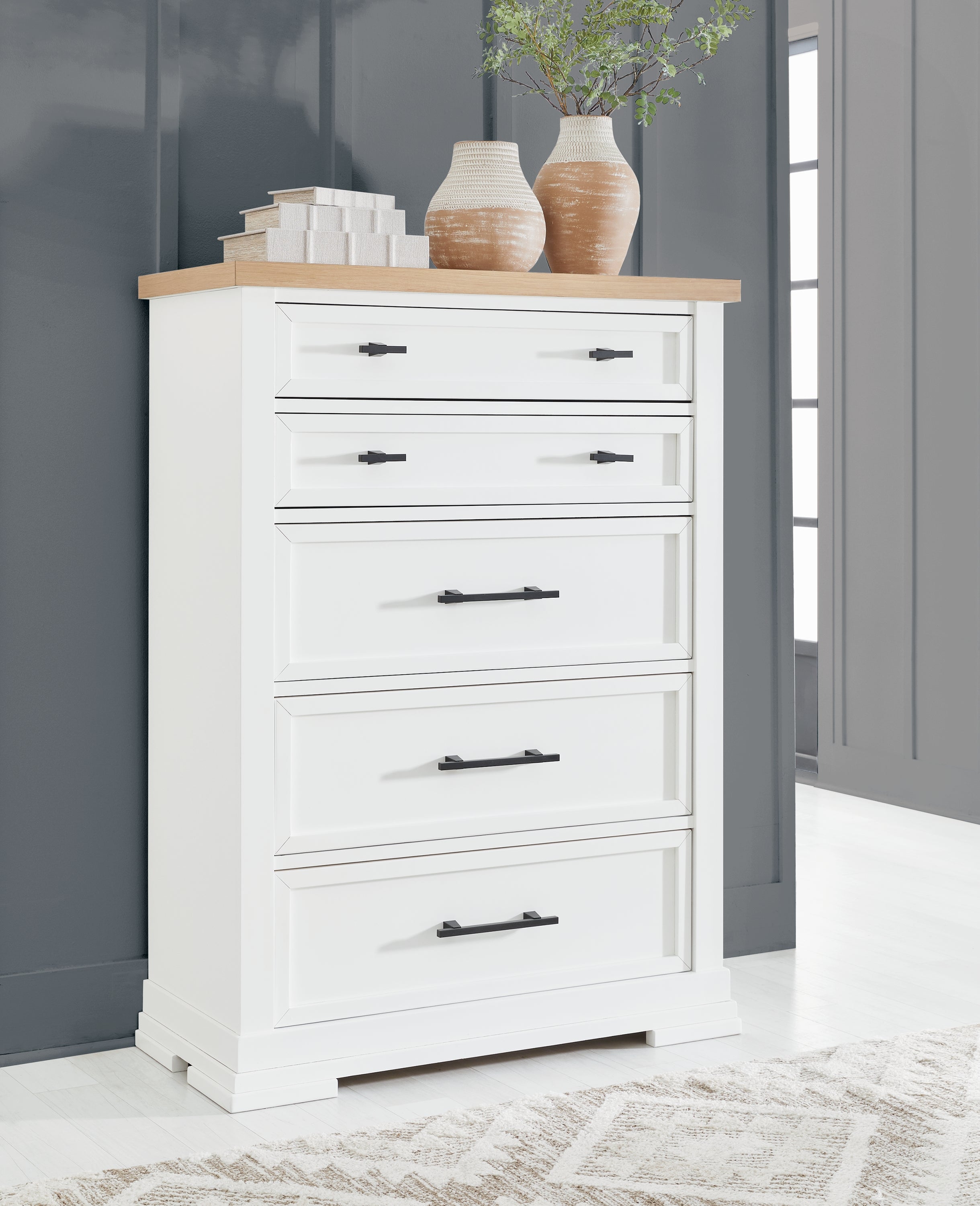 Floridian Furniture - Ashley Furniture - Ashbryn Bedroom - Dresser and Mirror / White/Natural - B844B1