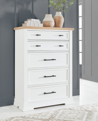 Floridian Furniture - Ashley Furniture - Ashbryn Bedroom - Dresser and Mirror / White/Natural - B844B1