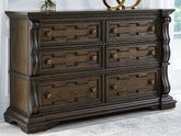 Floridian Furniture - Ashley Furniture - Maylee Bedroom - Dresser and Mirror / Dark Brown - B947B1