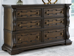 Floridian Furniture - Ashley Furniture - Maylee Bedroom - Dresser and Mirror / Dark Brown - B947B1