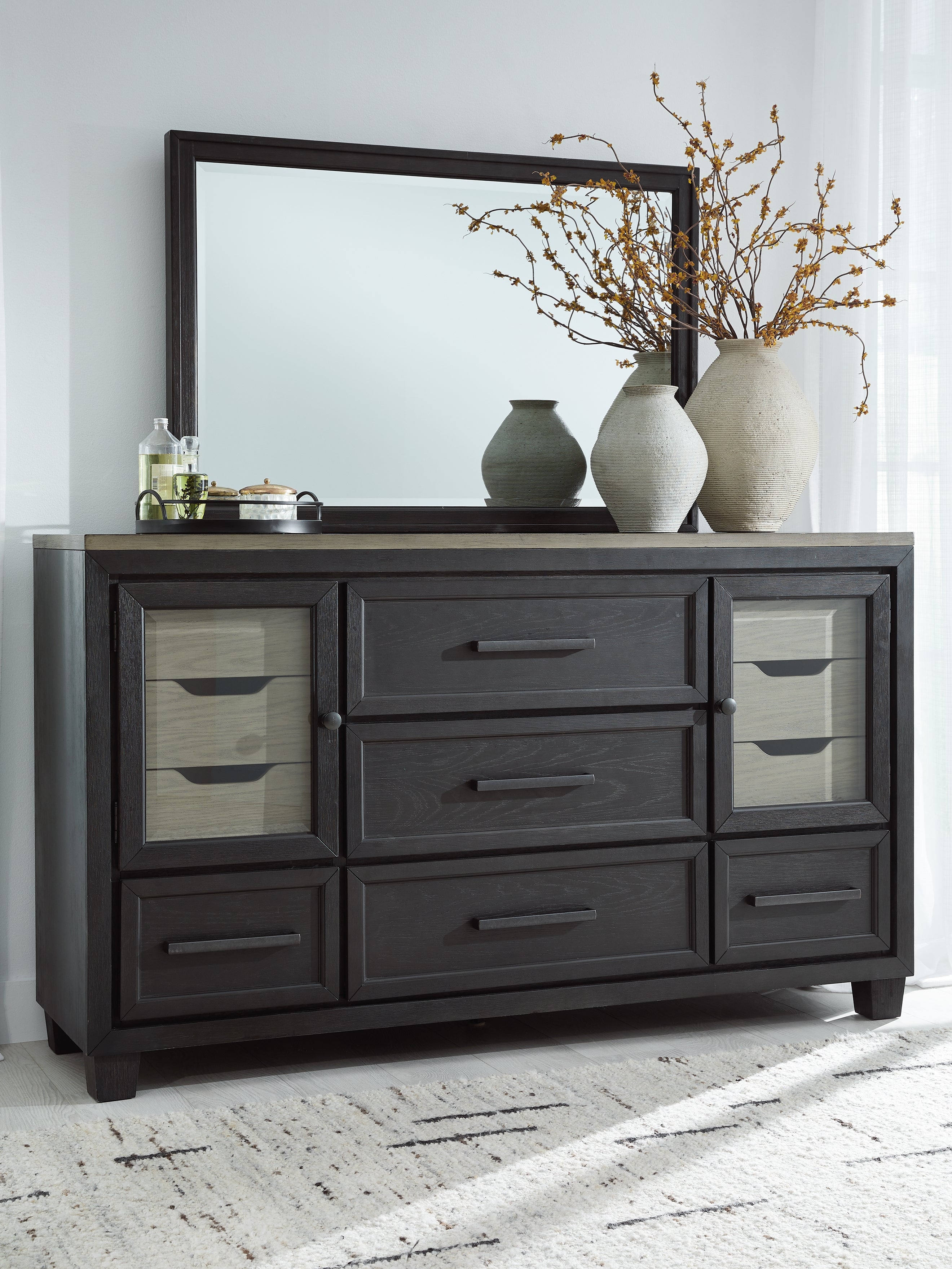 Floridian Furniture - Ashley Furniture - Foyland Bedroom - Two Drawer Night Stand / Black/Brown - B989-92