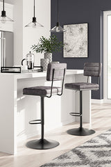 Floridian Furniture - Ashley Furniture - Strumford Dining Room - Bar Height Bar Stool (Set of 2) / Gray/Black - D119-630X2