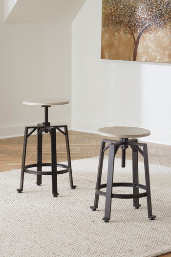 Floridian Furniture - Ashley Furniture - Karisslyn Dining Room - Counter Height Stool (Set of 2) / Whitewash/Black - D336-024X2