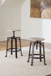 Floridian Furniture - Ashley Furniture - Karisslyn Dining Room - Counter Height Stool (Set of 2) / Whitewash/Black - D336-024X2